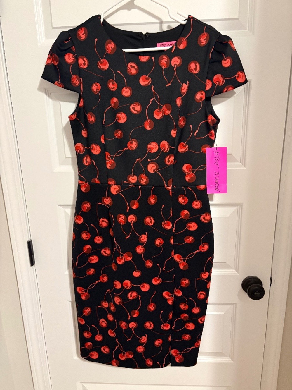 NWT Betsy Johnson Black Dress with Cherries Size 12